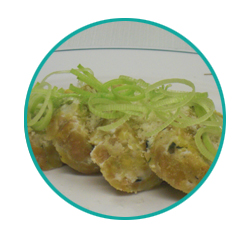 Topfen-Lauch Knödelroulade